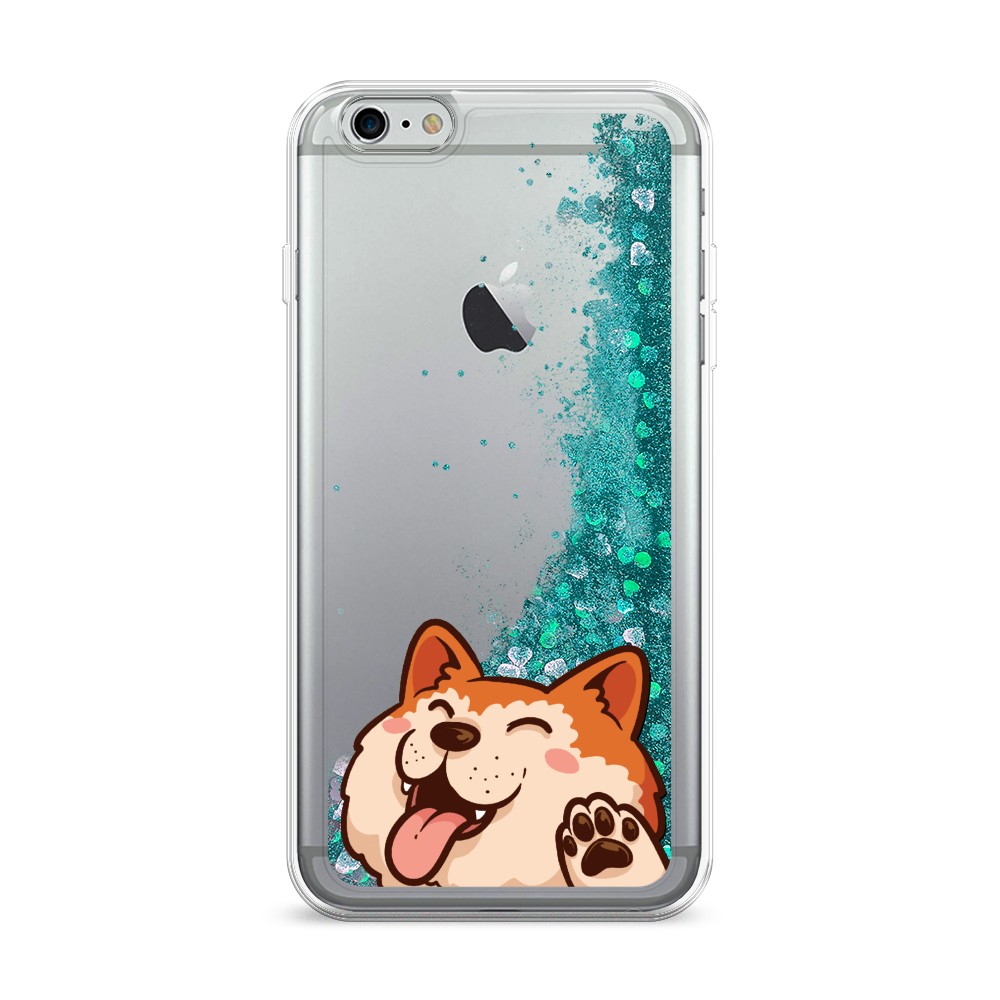 

Жидкий чехол с блестками "Акита-ину машет" на Apple iPhone 6 Plus, 10595-1