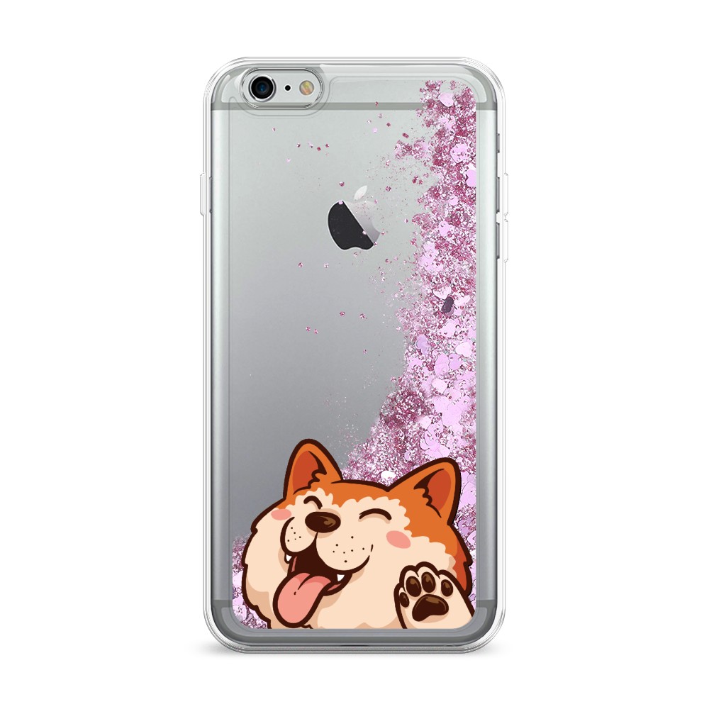 

Жидкий чехол с блестками "Акита-ину машет" на Apple iPhone 6 Plus, 10594-1