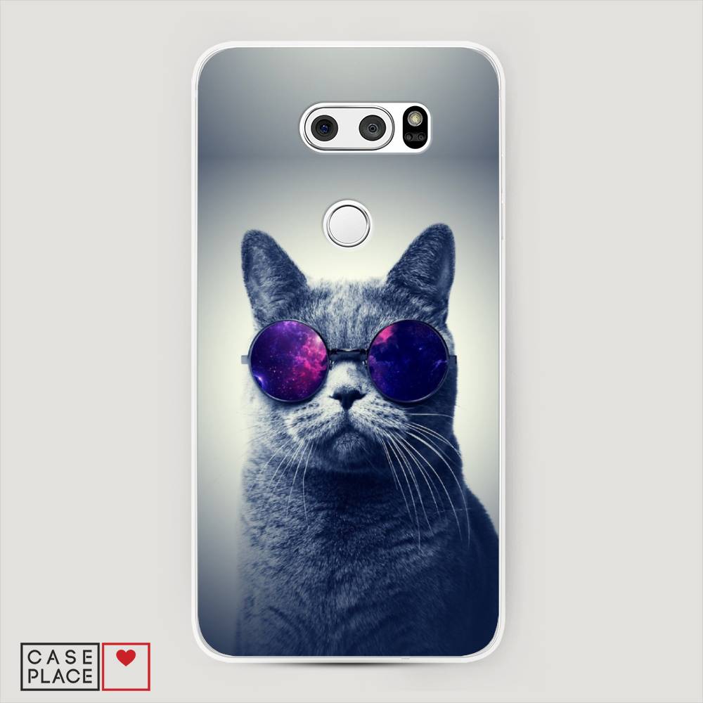 

Чехол Awog на LG V35 ThinQ "Космический кот", Красный, 83650-1