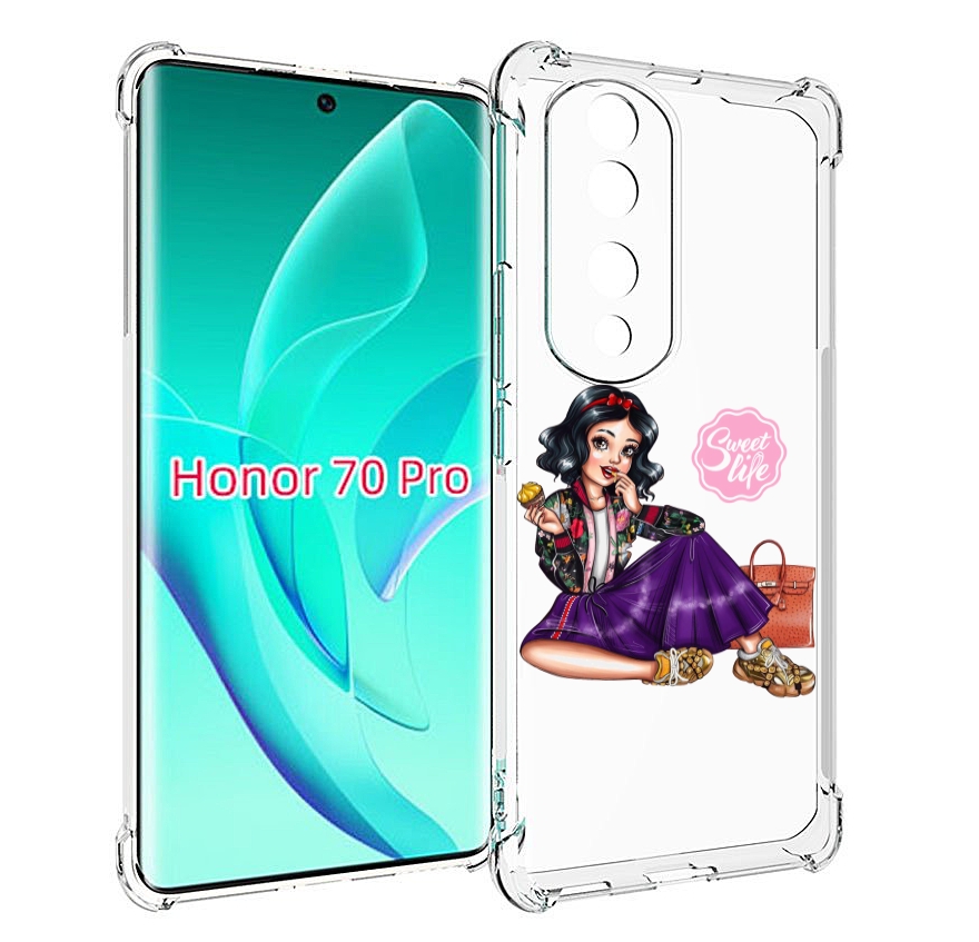 

Чехол MyPads Сладкая-жизнь женский для Honor 70 Pro / 70 Pro Plus, Прозрачный, Tocco