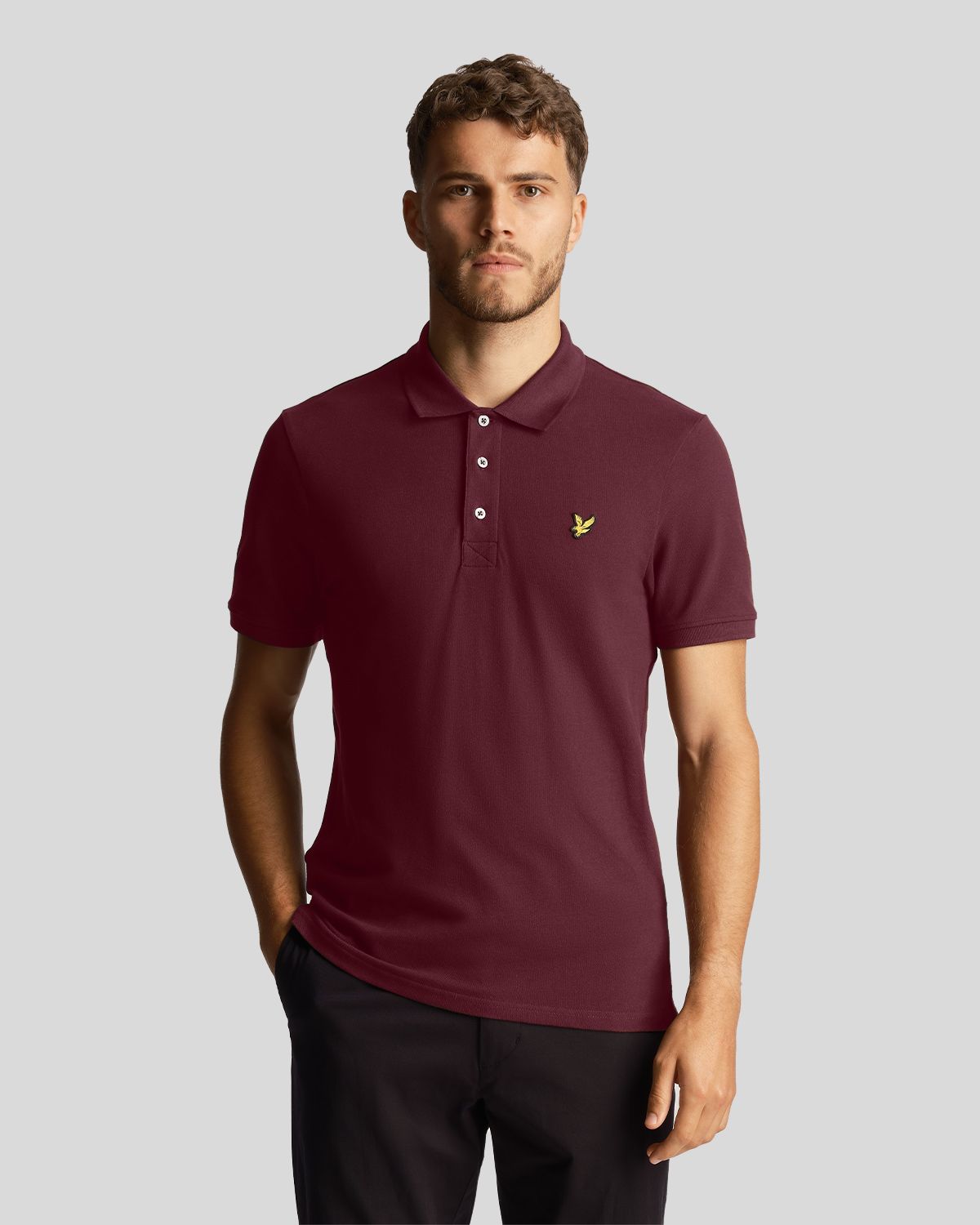 Футболка мужская Lyle&Scott Plain Polo Shirt бордовая 2XL