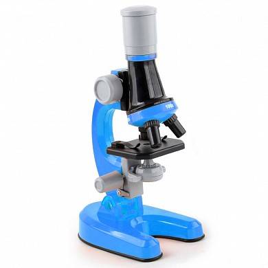 фото Набор для опытов с микроскопом детский scientific microscope синий baziator