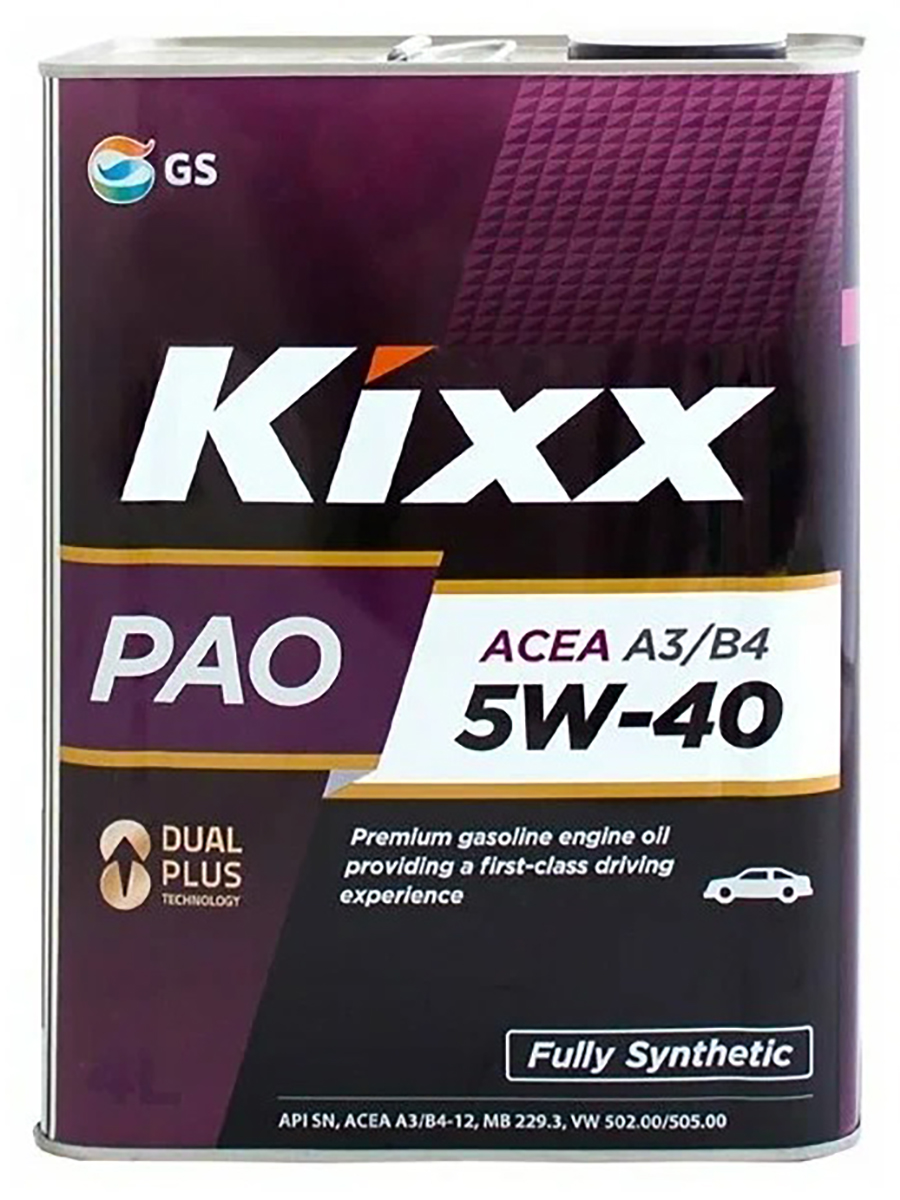 фото Kixx l211044te1 масло моторное kixx pao 5w-40 api sn/cf, acea a3/b4 4л l211044te1