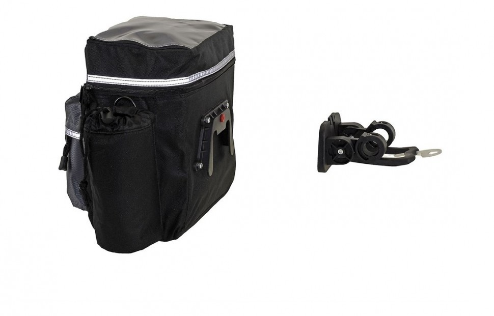 

Велосумка с креплением на руль, с окном для карты, быстросъемная, со светоотражающими элем, Черный;серый