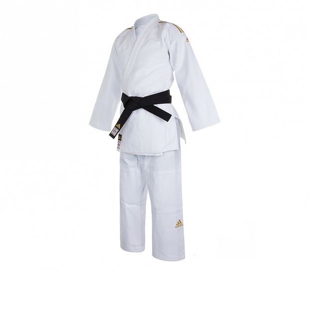 

Кимоно д/дзюдо подростк Champion 2 IJF Slim Fit Olympic белое с зол логот(размер 150см), Champion 2 IJF Slim Fit Olympic