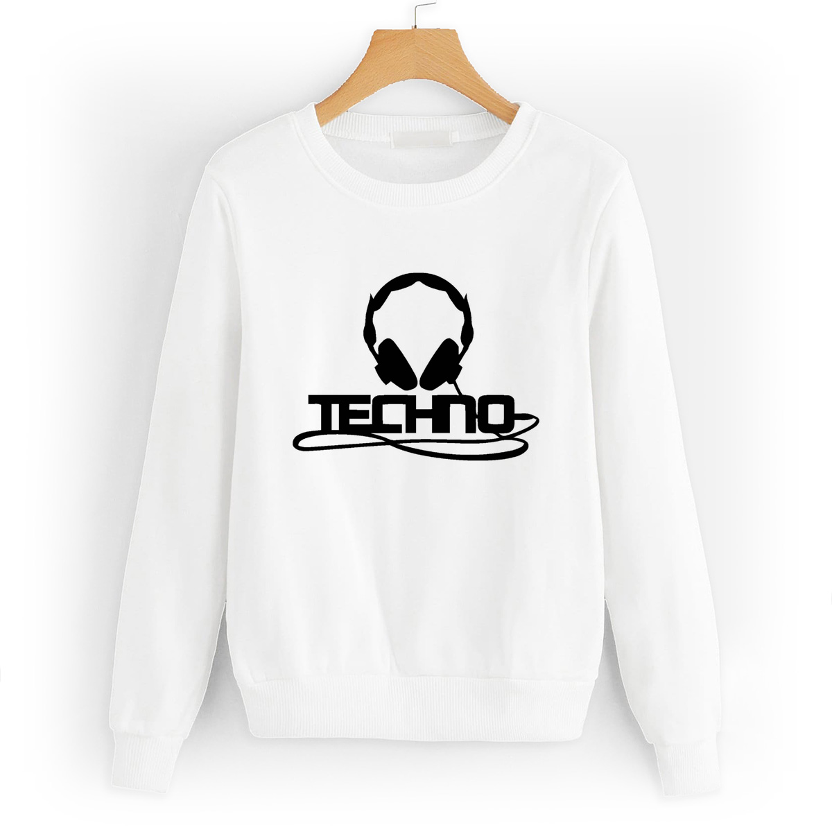 

Свитшот белый CoolPodarok Techno (техно), W0113159