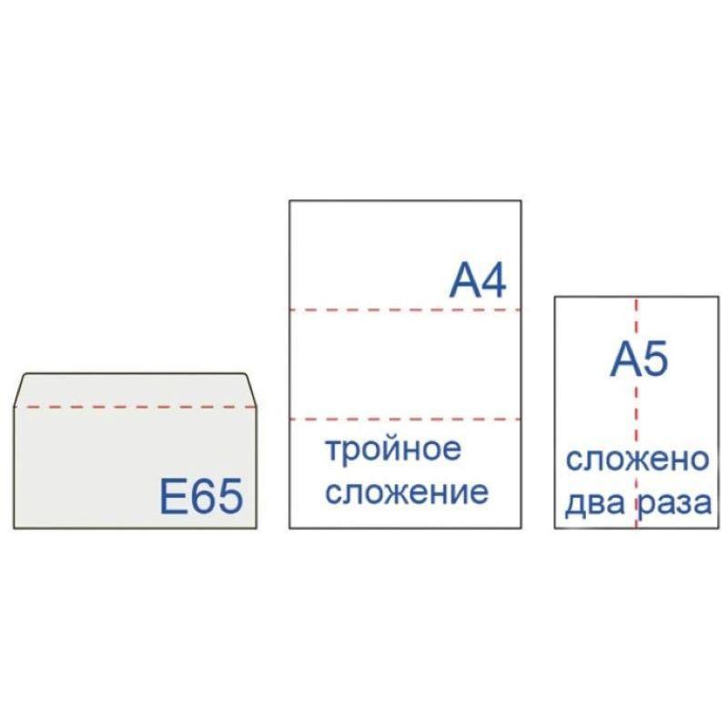 

Конверт в упаковке Attache Economy 80 гр E65 стрип 110х220, 80г 1000 шт/уп, Белый