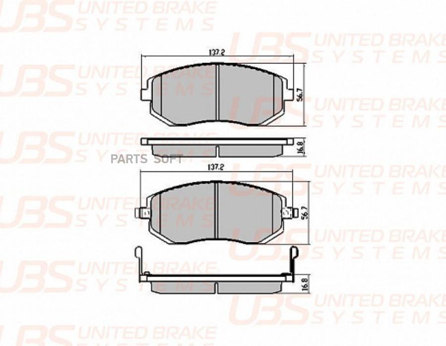 UBS BP1116001 Премиум тормозные колодки SUBARU FORESTER 01-/08-/10-/IMPREZA 01-/08-/LEGACY