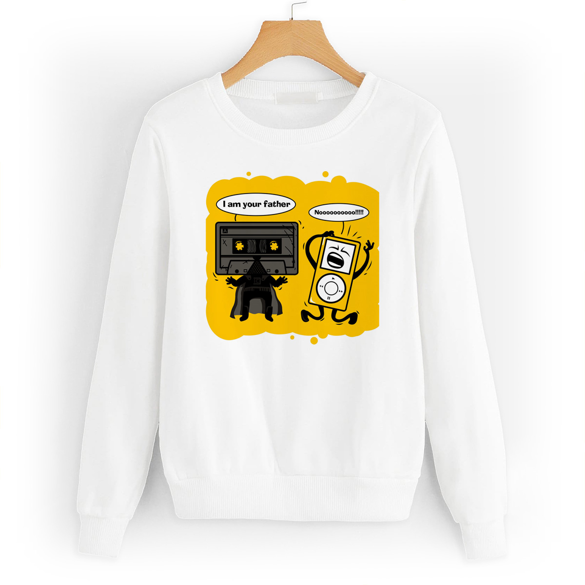 

Свитшот белый CoolPodarok Прикол. Касета i am your father, W0151437
