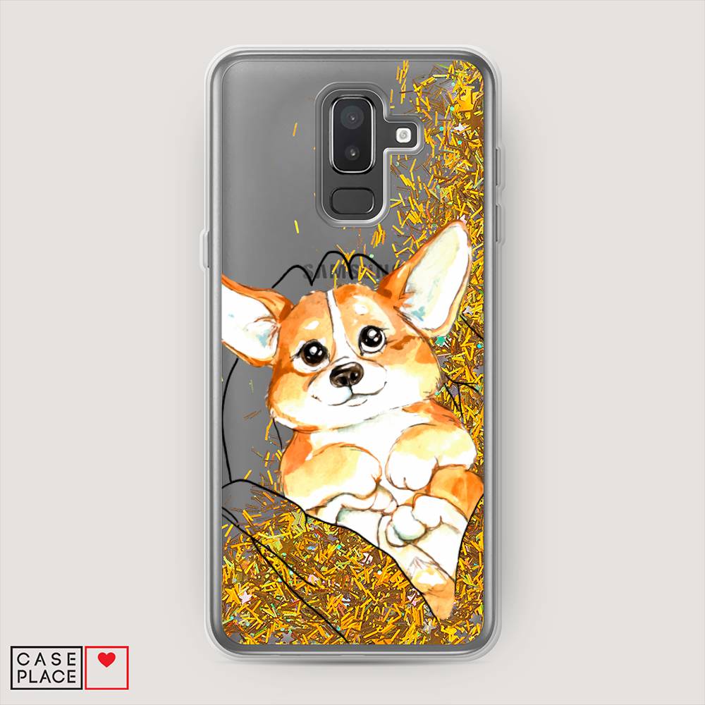 

Чехол Awog на Samsung Galaxy J8 "Корги в ладошках", Белый;оранжевый;черный, 26590-1