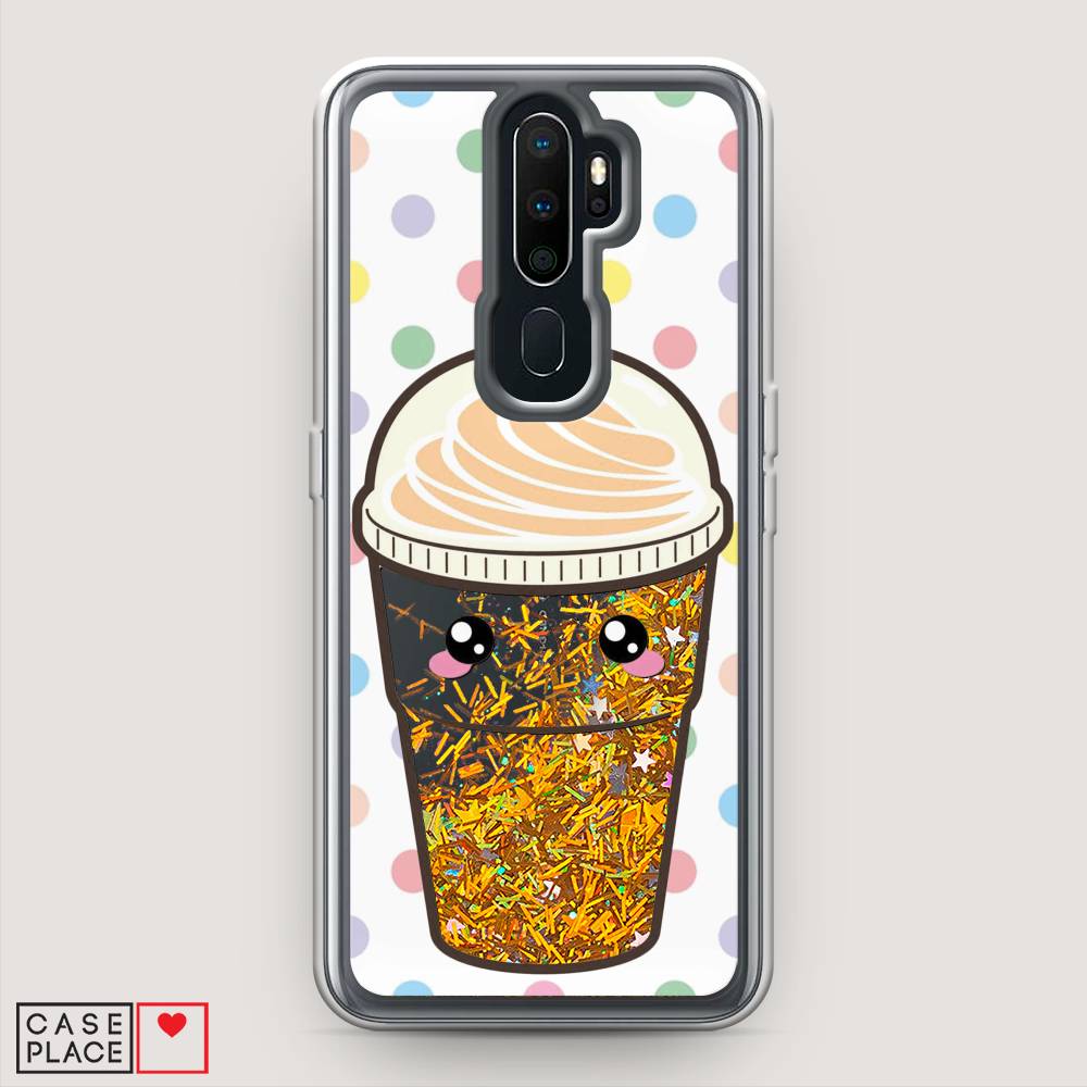 

Жидкий чехол с блестками "Милый стакан" на Oppo A5 (2020), 251390-1