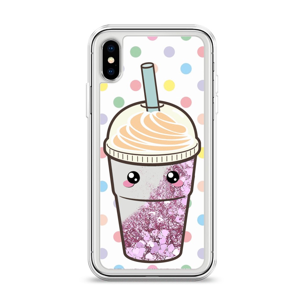 

Жидкий чехол с блестками "Милый стакан" на Apple iPhone XS (10S), 11894-1