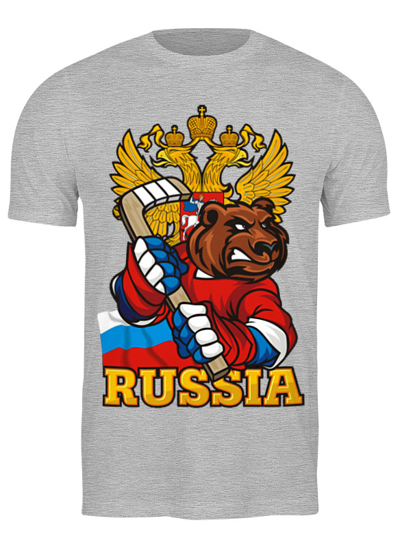 

Футболка мужская Printio Russian bear серая M, Серый, Russian bear