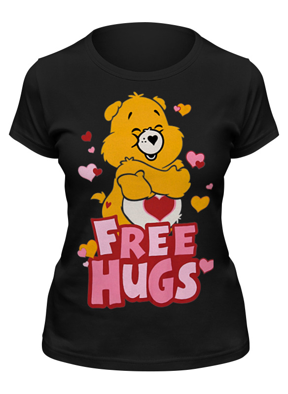 

Футболка женская Printio Free hugs черная M, Черный, Free hugs