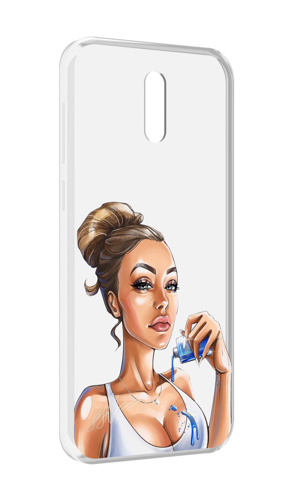 

Чехол MyPads девушка-пролила-краску женский для Alcatel 3L (2019), Прозрачный, Tocco