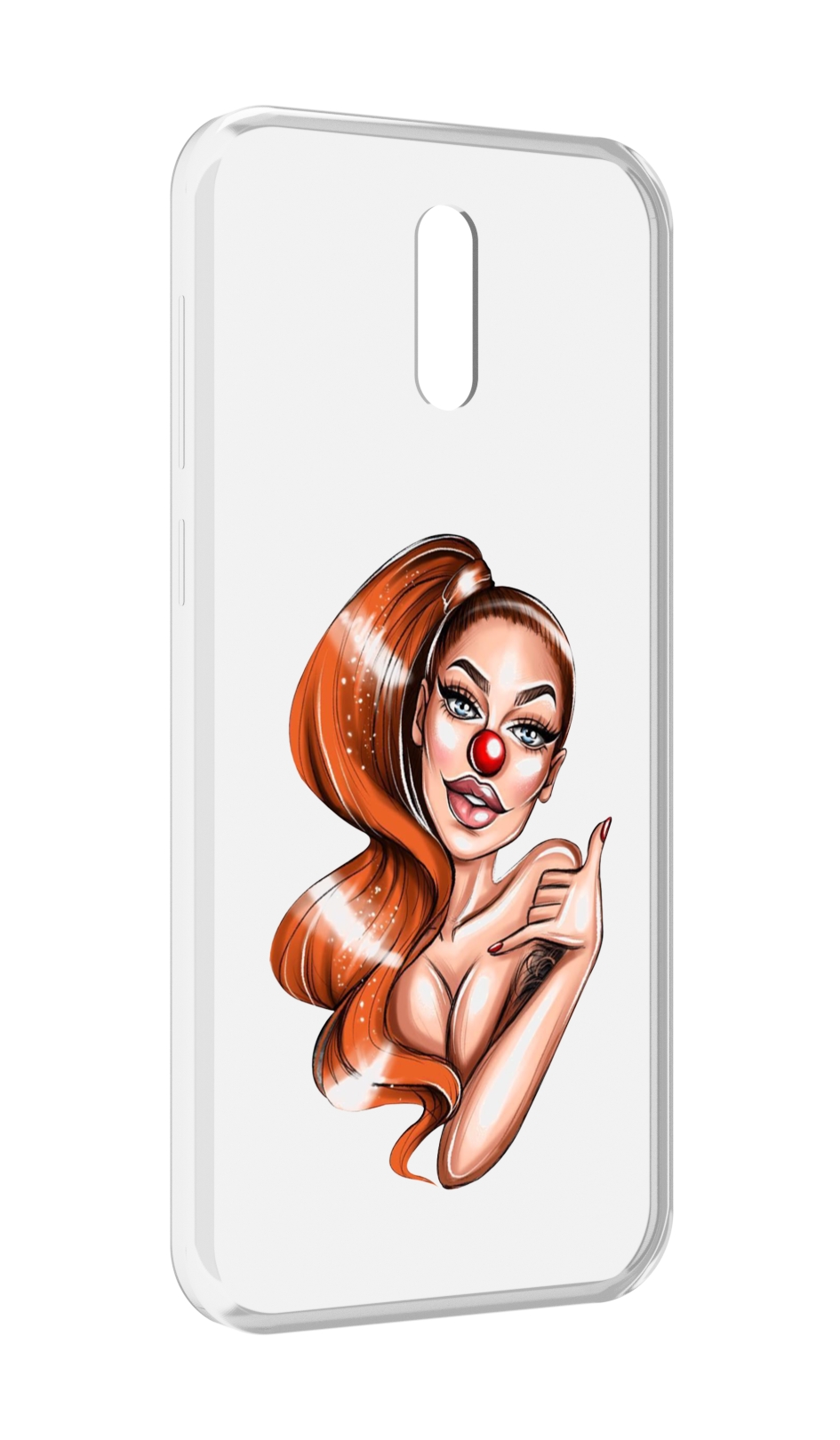 

Чехол MyPads девушка-клоун для Alcatel 3L (2019), Прозрачный, Tocco
