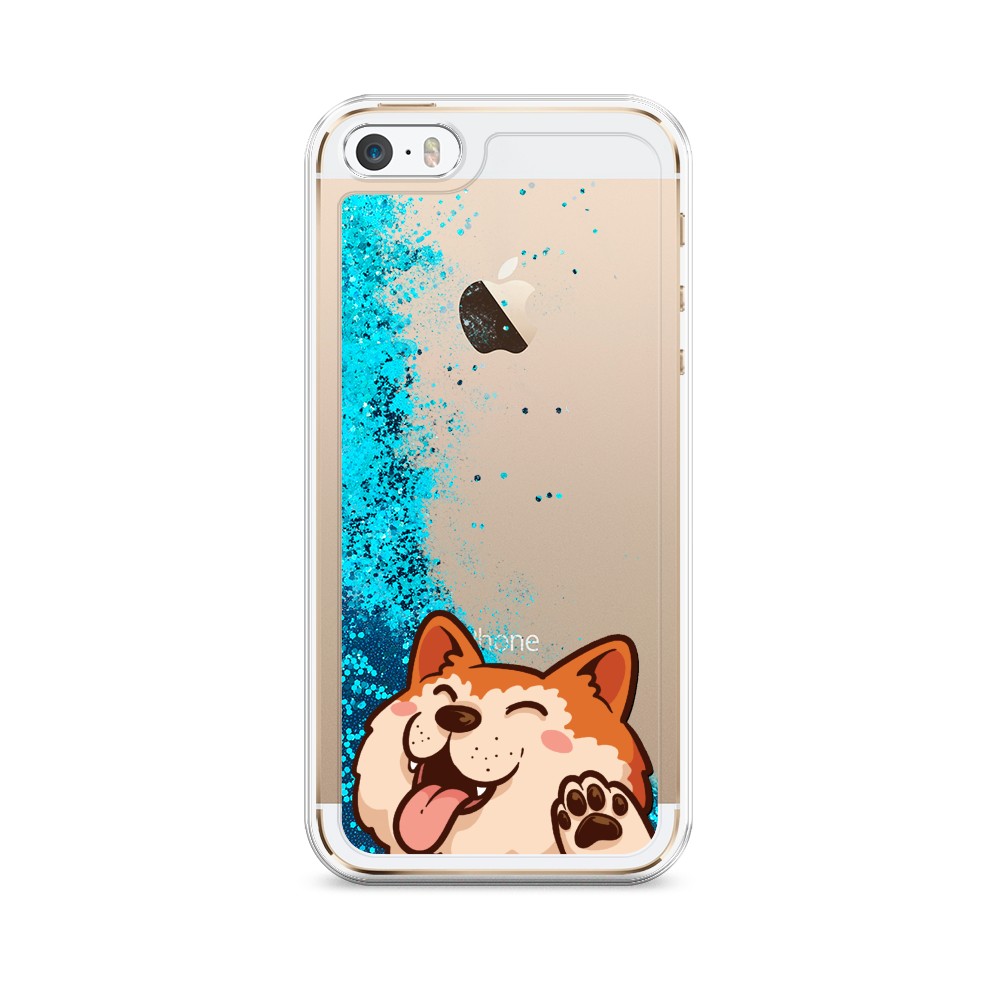 

Чехол Awog на Apple iPhone 5 / Айфон 5 "Акита-ину машет", Разноцветный, 10393-1