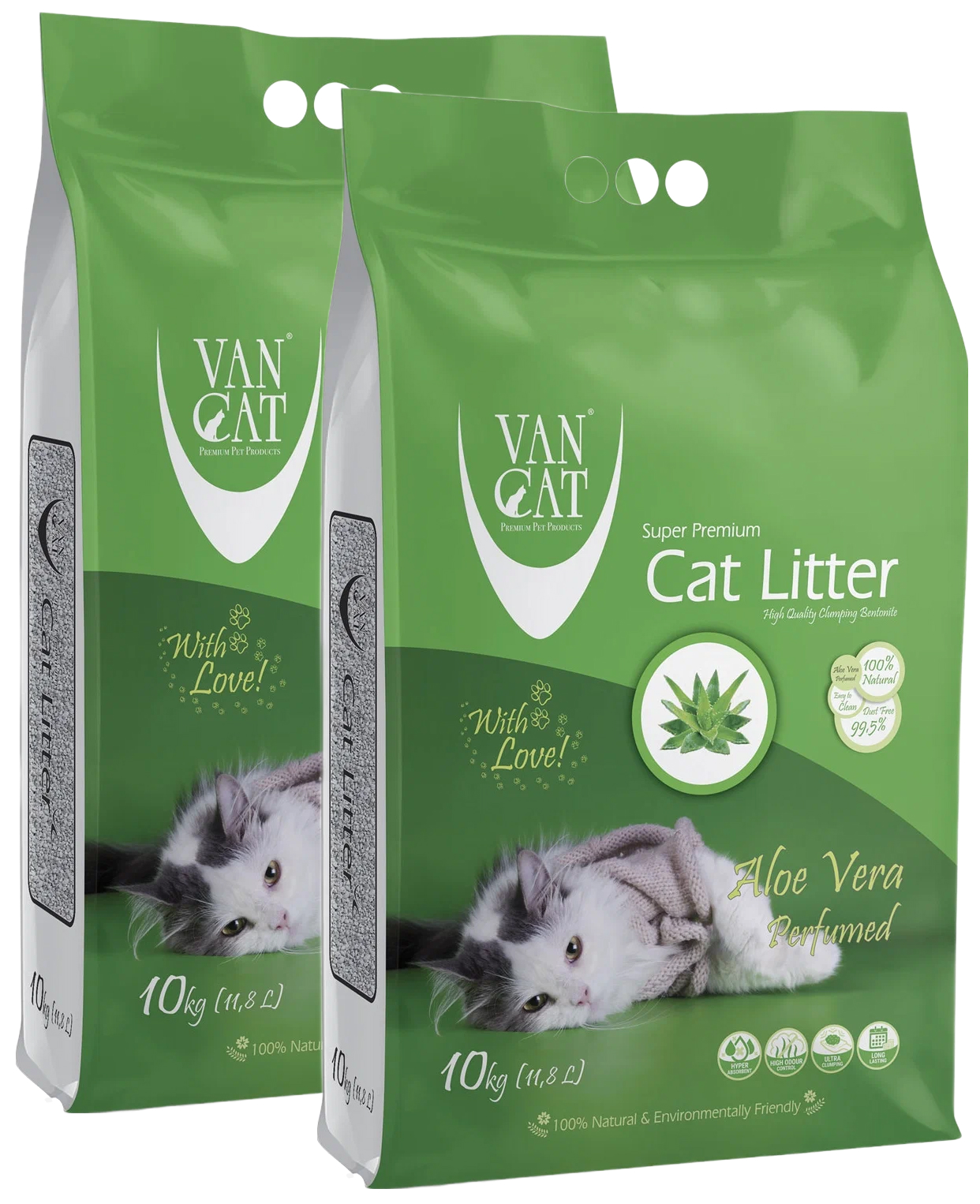 фото Van cat van cat aloe vera наполнитель комкующийся для туалета кошек с ароматом алоэ вера (