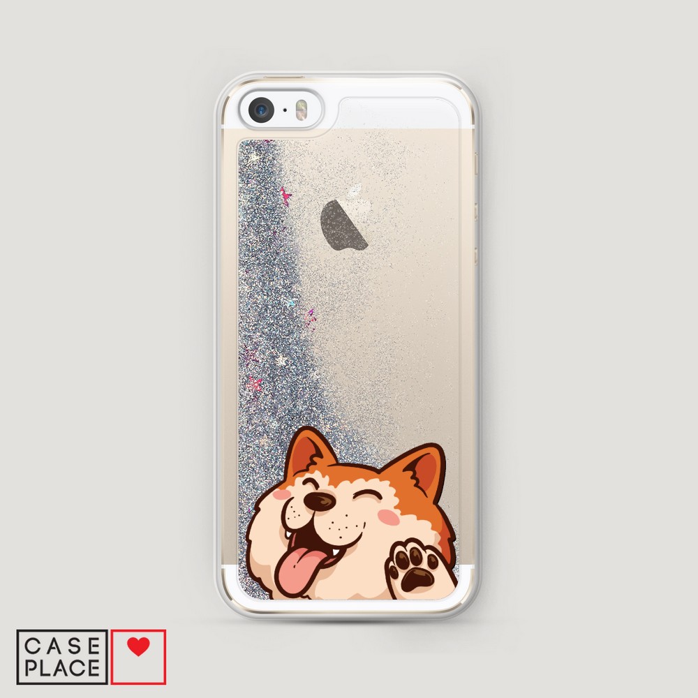

Чехол Awog на Apple iPhone 5 / Айфон 5 "Акита-ину машет", Разноцветный, 10391-1