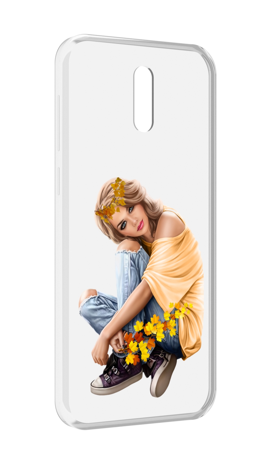 

Чехол MyPads девушка-в-цветочками женский для Alcatel 3L (2019), Прозрачный, Tocco