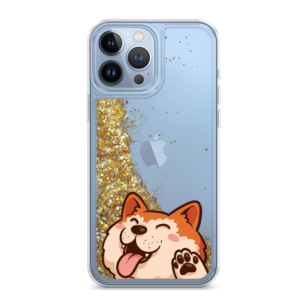 

Жидкий чехол с блестками "Акита-ину машет" на Apple iPhone 13 Pro Max, 14490-1