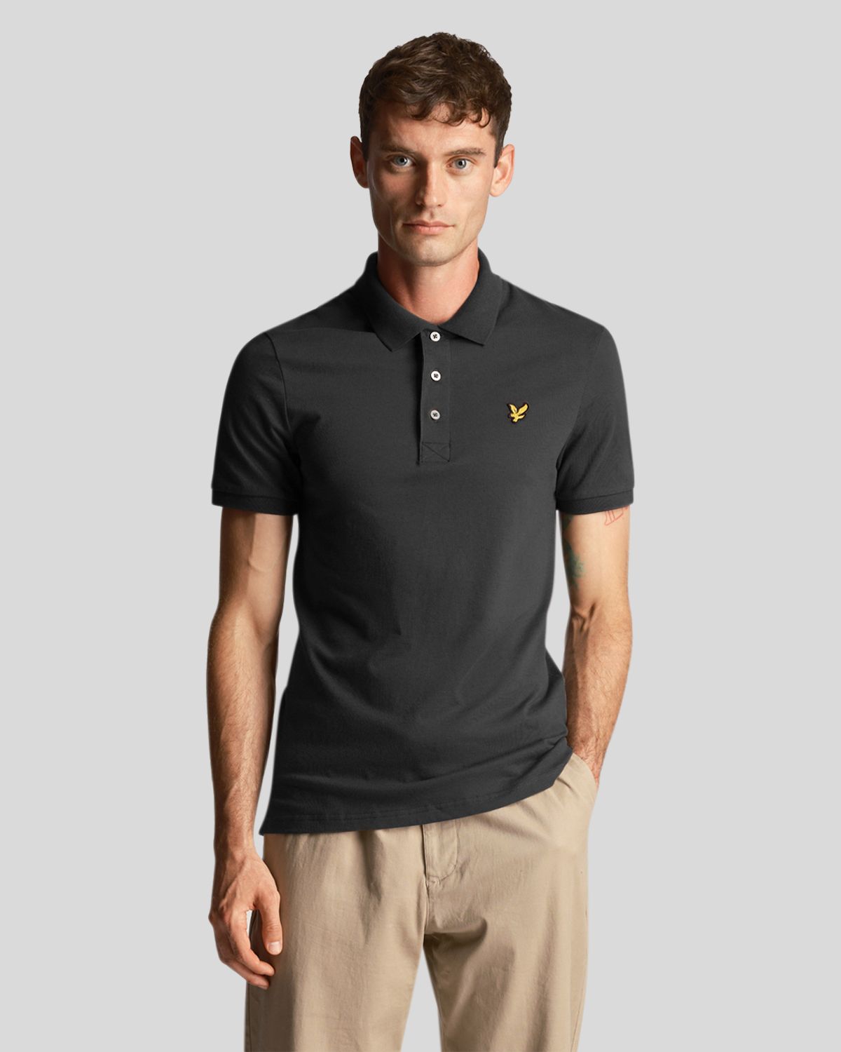 Футболка мужская Lyle&Scott Plain Polo Shirt серая 2XL