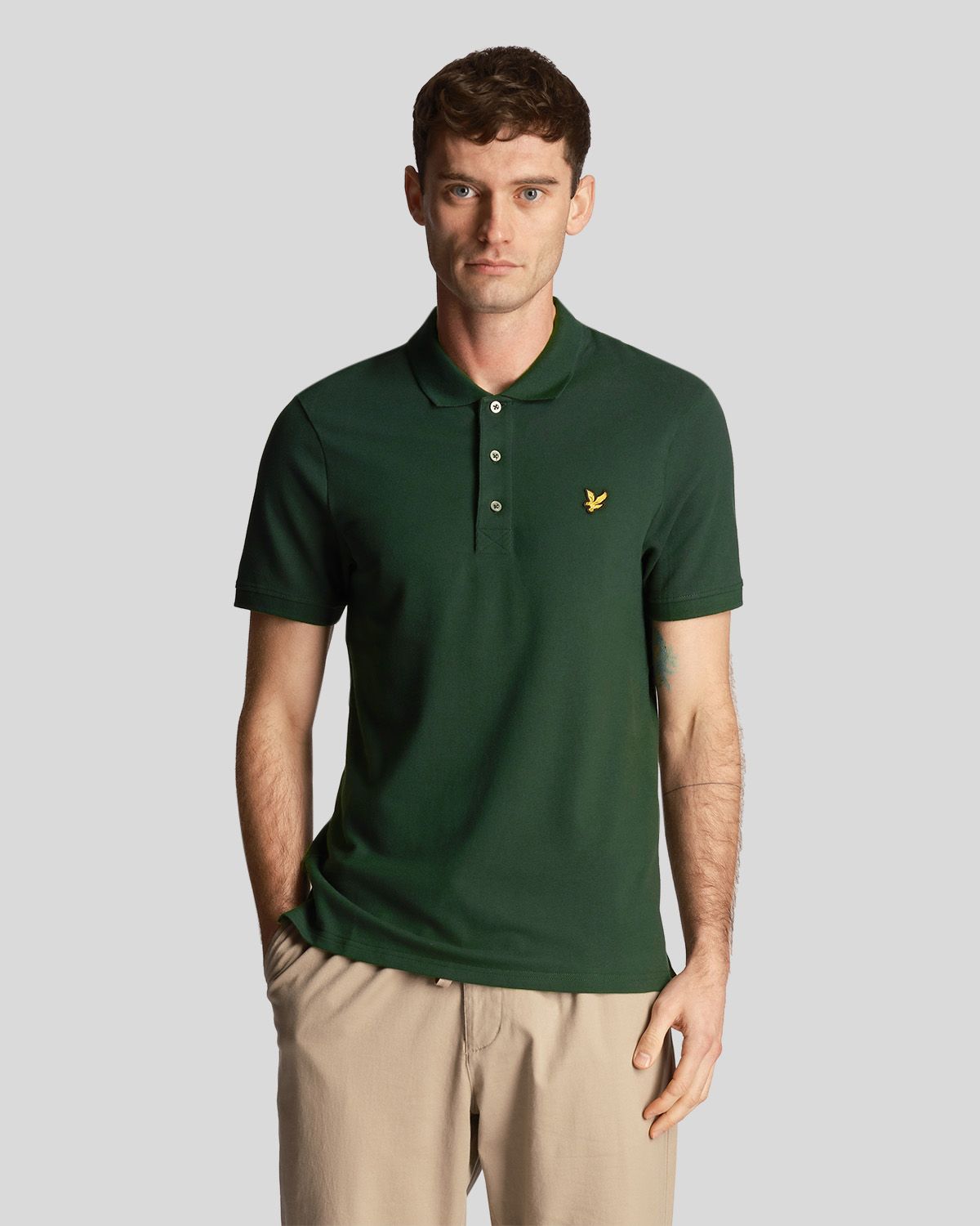 Футболка мужская Lyle&Scott Plain Polo Shirt зеленая 2XL