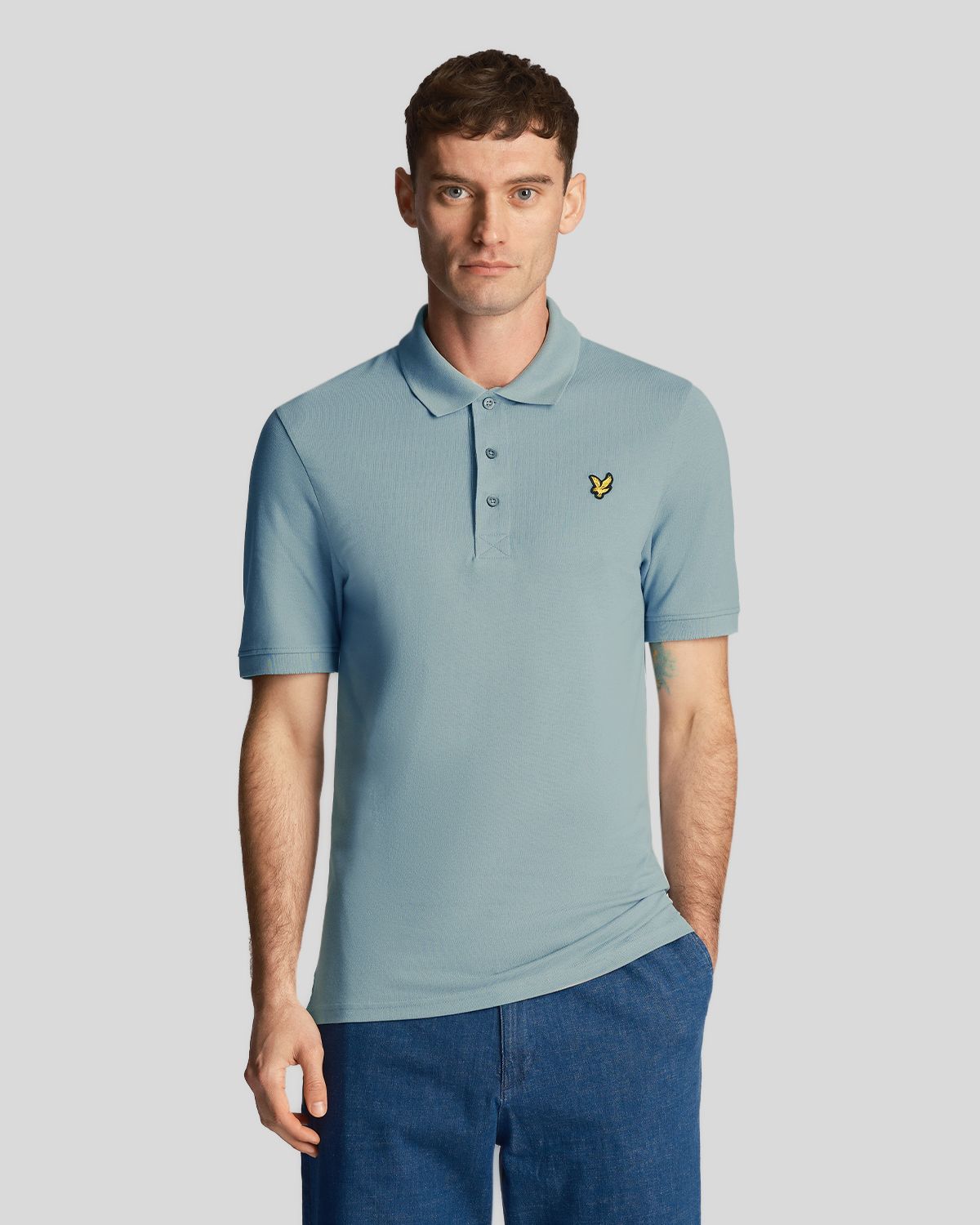 Футболка мужская Lyle&Scott Plain Polo Shirt бирюзовая 2XL