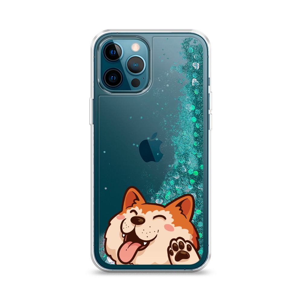 

Жидкий чехол с блестками "Акита-ину машет" на Apple iPhone 12 Pro, 12895-1