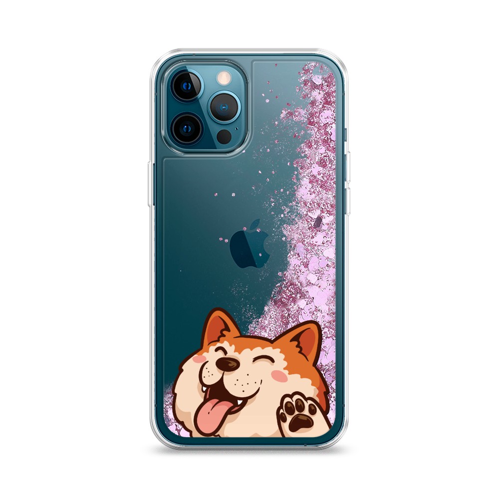 

Жидкий чехол с блестками "Акита-ину машет" на Apple iPhone 12 Pro, 12894-1