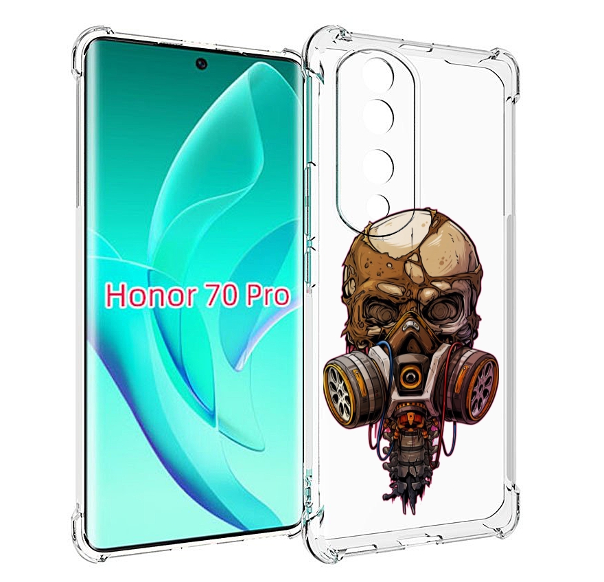 

Чехол MyPads Красочный человеческий череп с противогазом для Honor Pro7 Plus, Прозрачный, Tocco