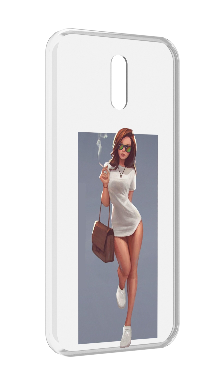 Чехол MyPads девушка-в-белой-футболке женский для Alcatel 3L (2019)