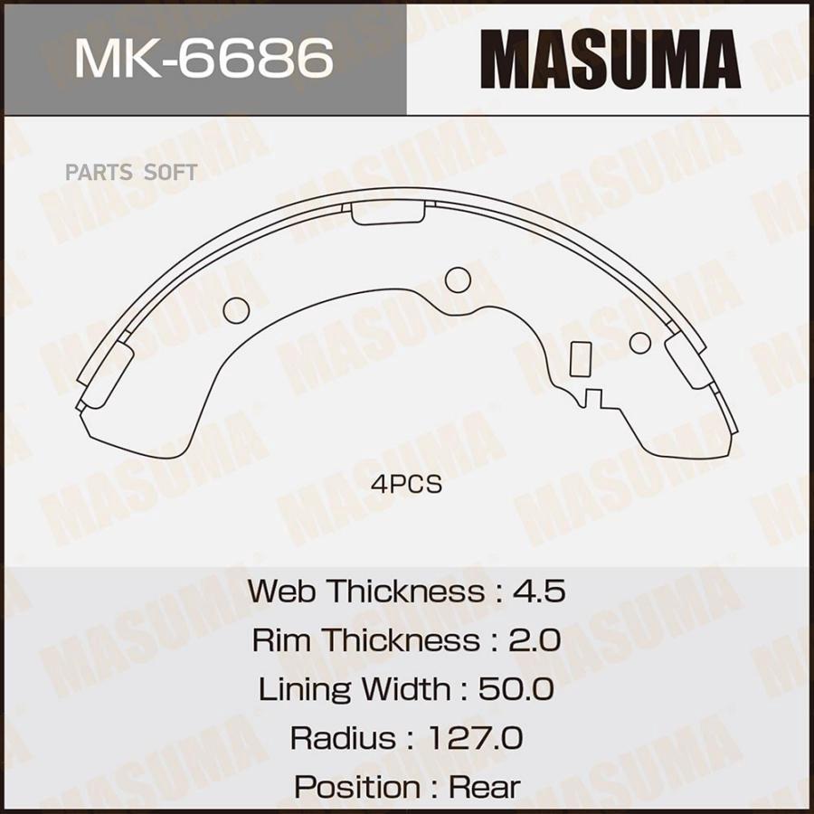 

Тормозные колодки MASUMA барабанные MK6686