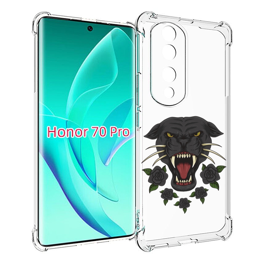 Чехол MyPads Пантера для Honor 70 Pro / 70 Pro Plus