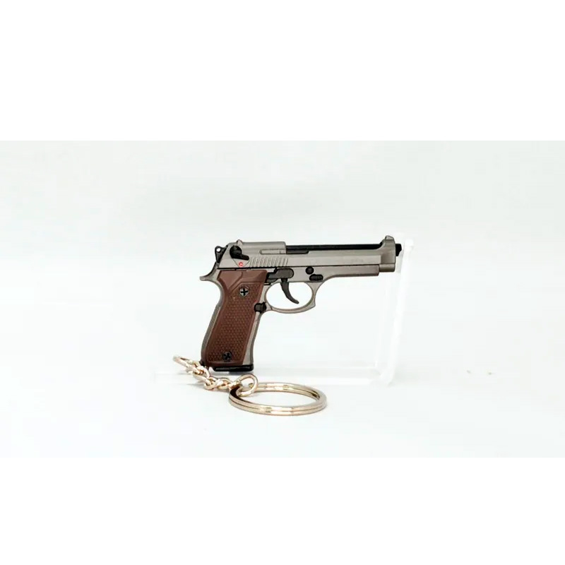 

Модель пистолета Beretta 92 1/4 масштаб брелок никель, Серый;черный, ber-14-nick
