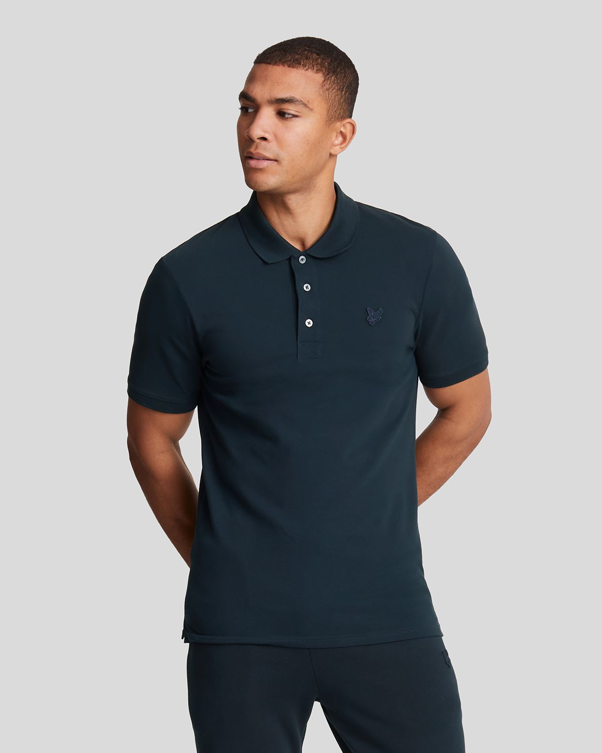 Футболка мужская Lyle Scott Tonal Eagle Polo Shirt синяя S 3590₽