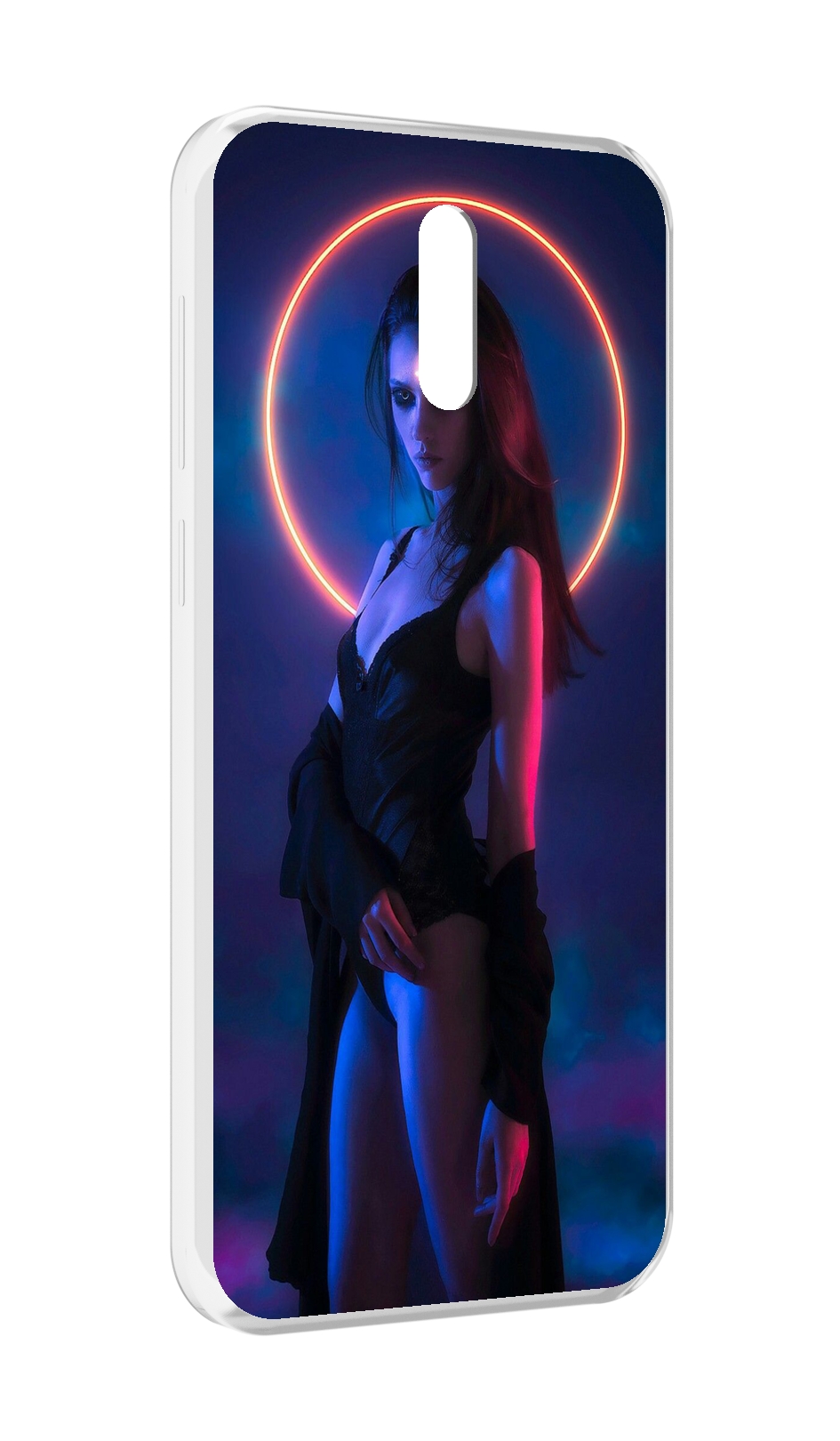 

Чехол MyPads девушка с неоновым кругом женский для Alcatel 3L (2019), Прозрачный, Tocco