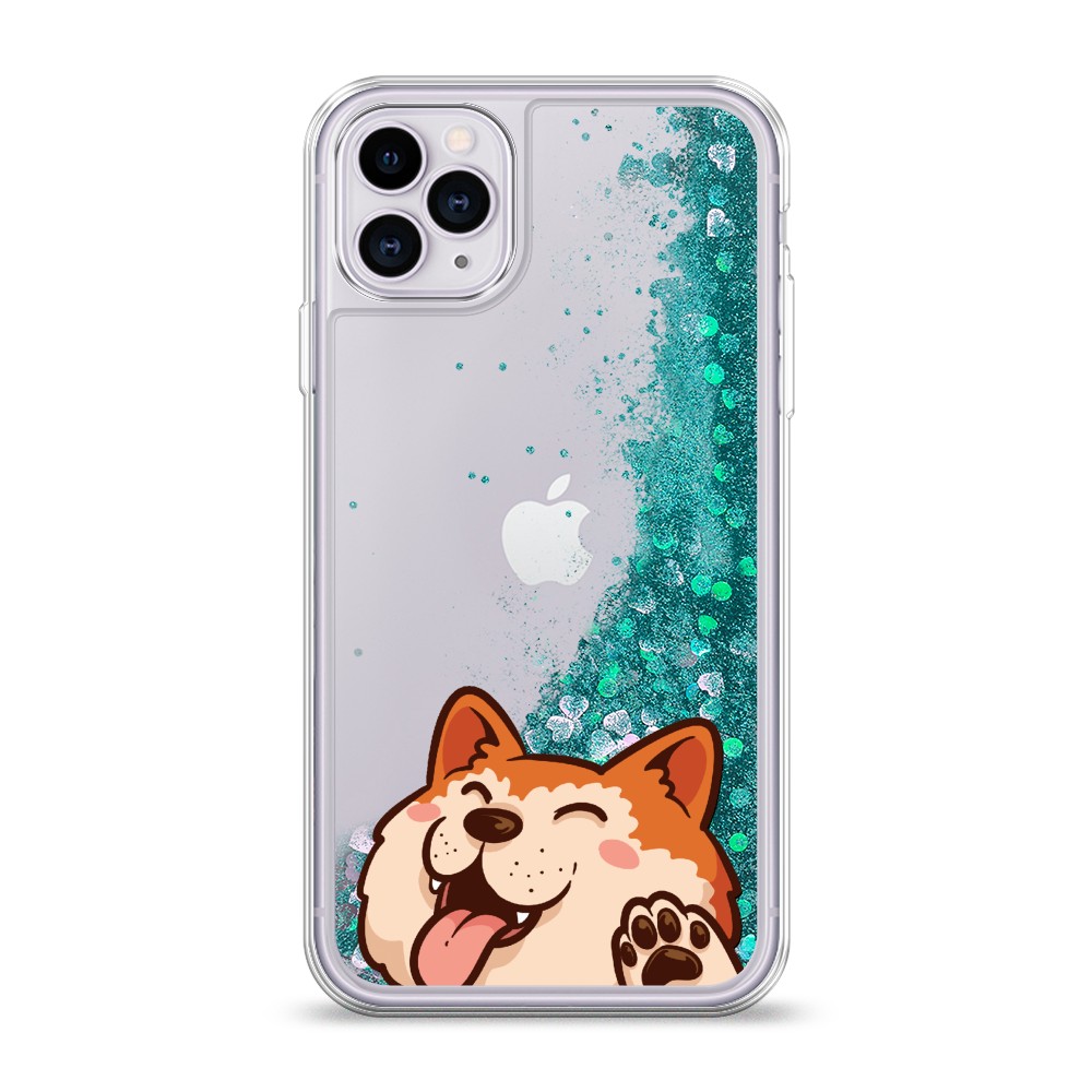 

Жидкий чехол с блестками "Акита-ину машет" на Apple iPhone 11 Pro, 12395-1