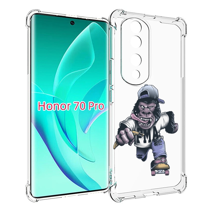 

Чехол MyPads Обезьяна на скейте для Honor 70 Pro / 70 Pro Plus, Прозрачный, Tocco