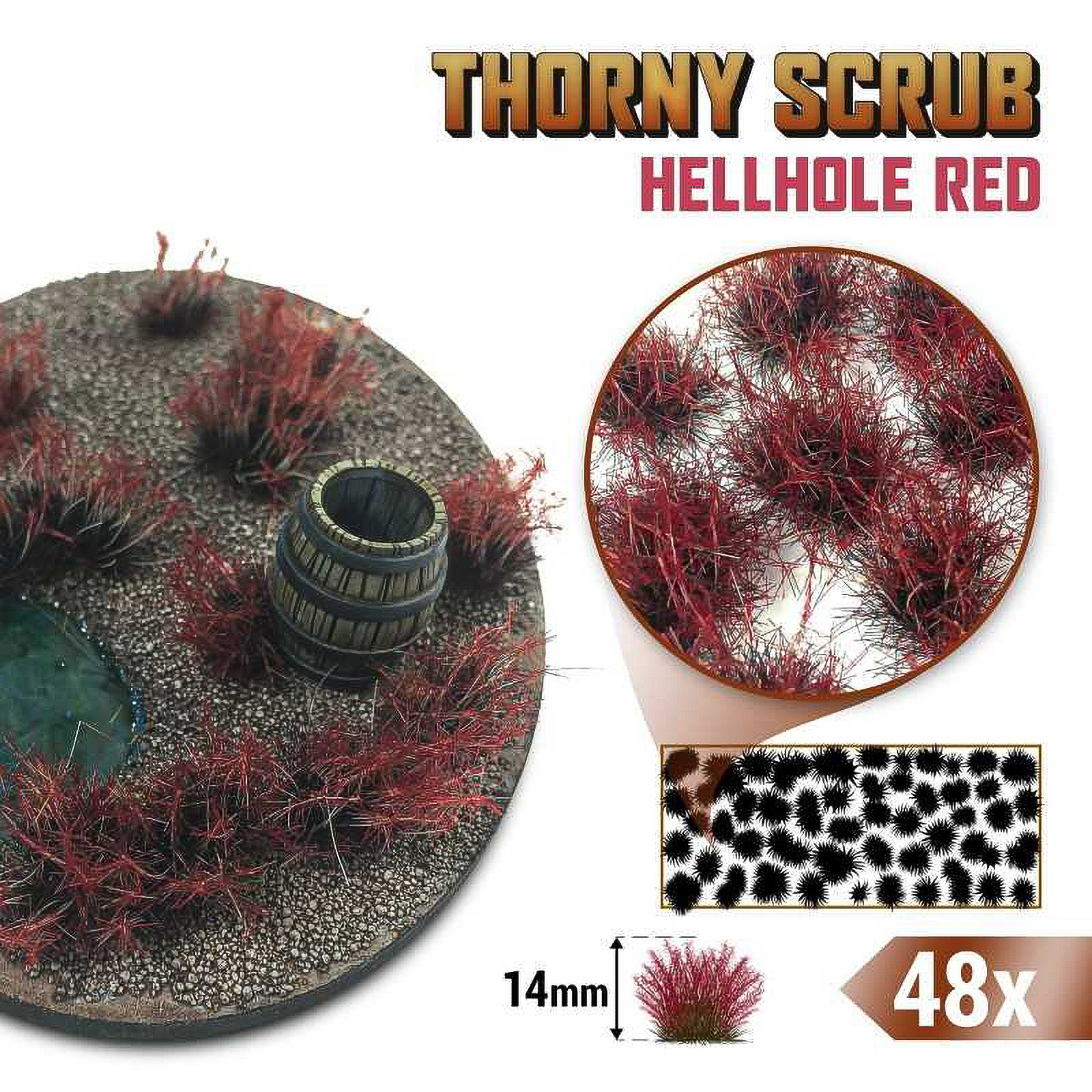 

Пучки травы для моделирования Green Stuff World Thorny Scrub 14 mm Hellhole Red, Thorny Scrub