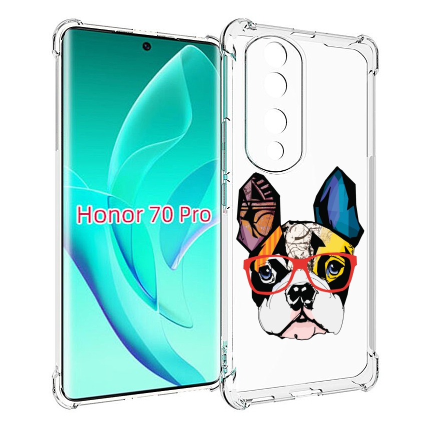 

Чехол MyPads Мопс-в-очках для Honor 70 Pro / 70 Pro Plus, Прозрачный, Tocco