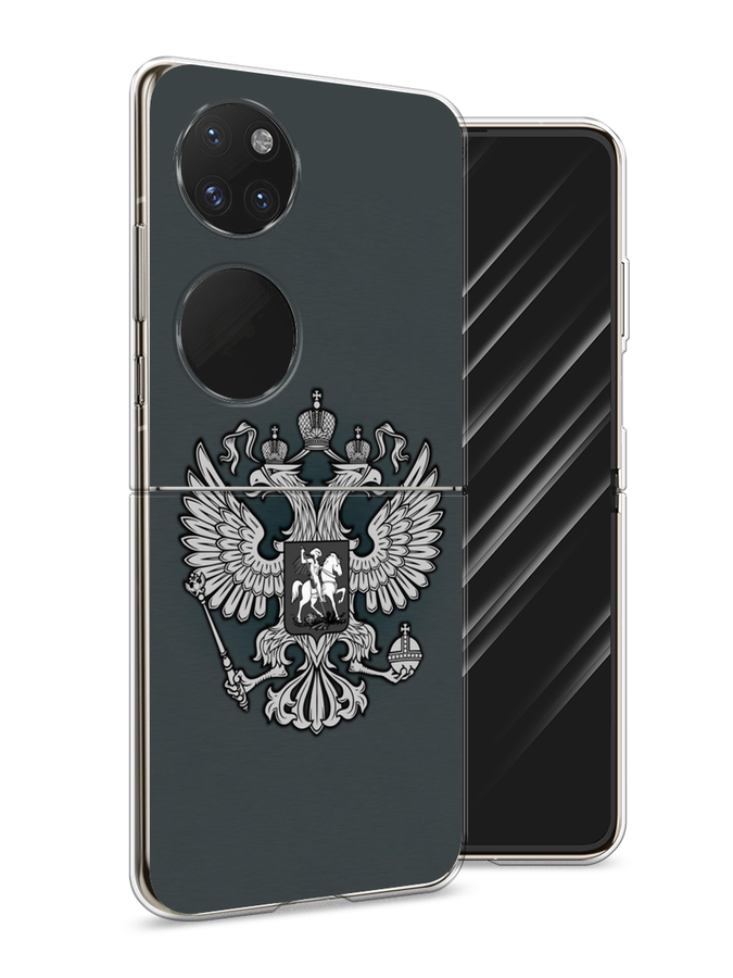 

Чехол Awog на Huawei P50 pocket "Герб России серый", 6107450-5