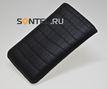 

Чехол с язычком (Flotar) для HTC Wildfire S крокодил чёрный, Черный