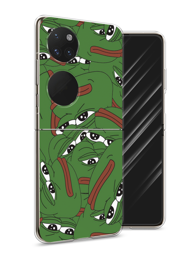 

Чехол Awog на Huawei P50 pocket "Печальный frog", Зеленый;белый, 6107450-9