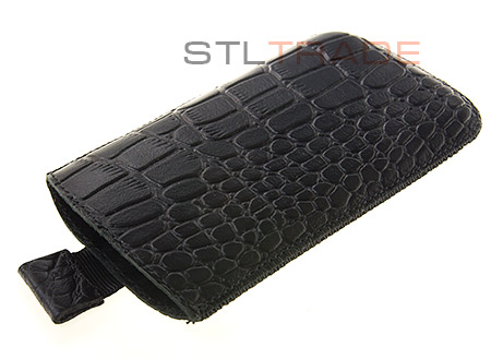 

Чехол с язычком (Flotar) для HTC Desire S крокодил чёрный, Черный