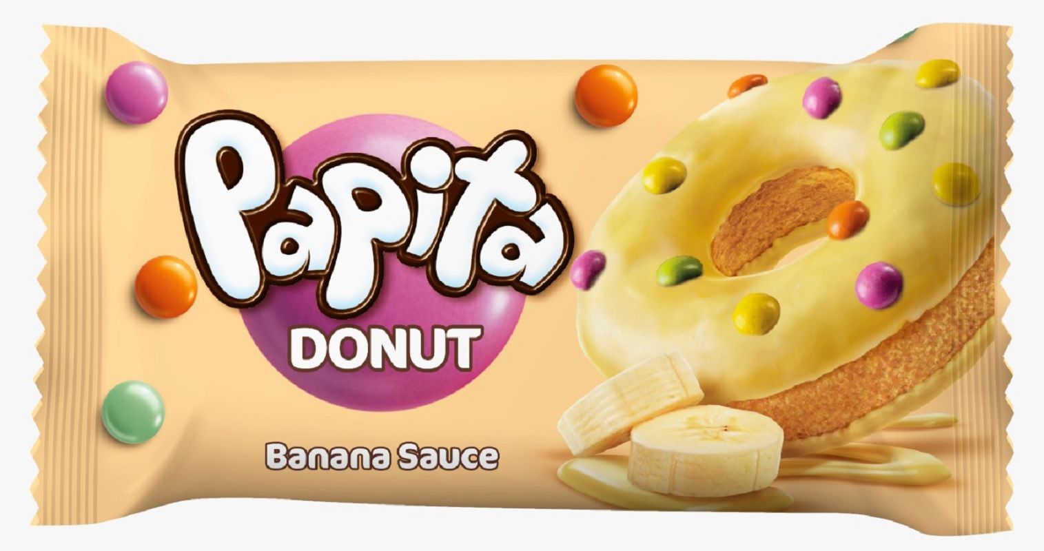 

Кекс Solen Papita donut глазированный с банановой начинкой и цветным драже 40 г