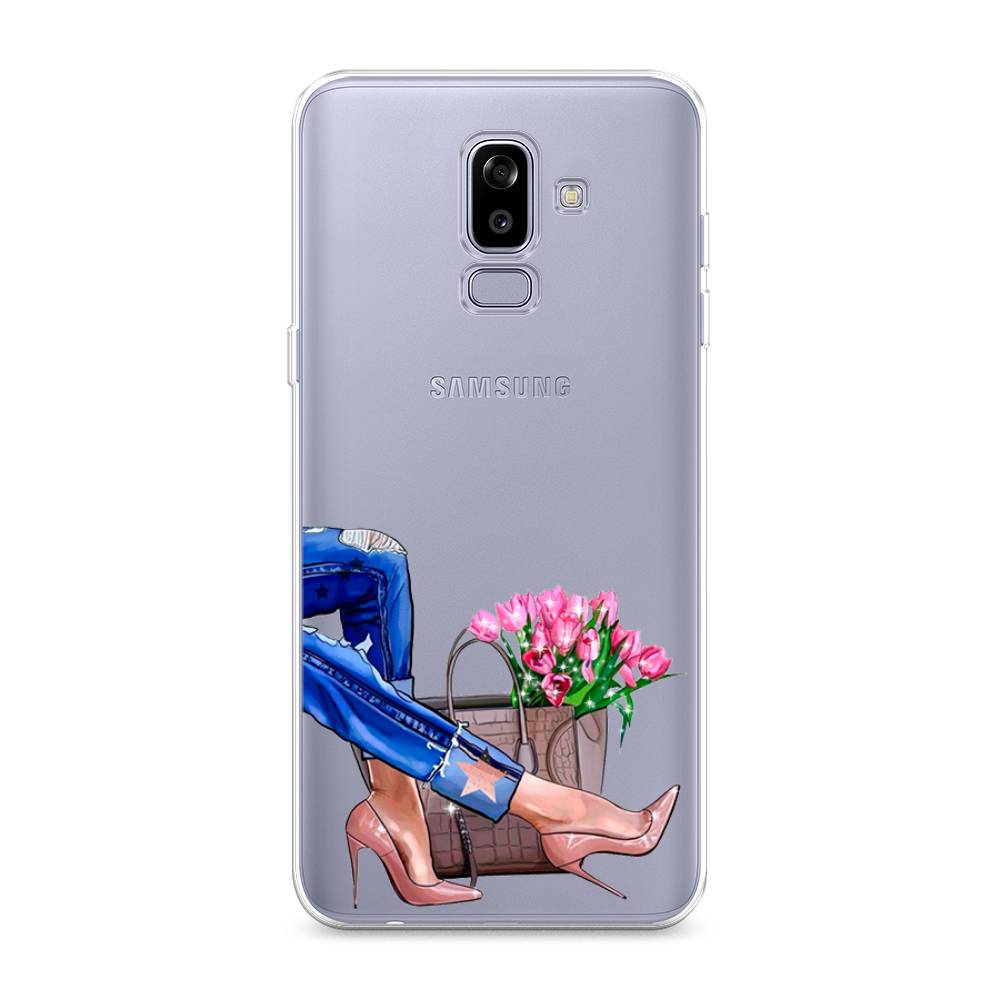 

Чехол Awog на Samsung Galaxy J8 "Каблучки", Голубой;коричневый;розовый, 26550-7