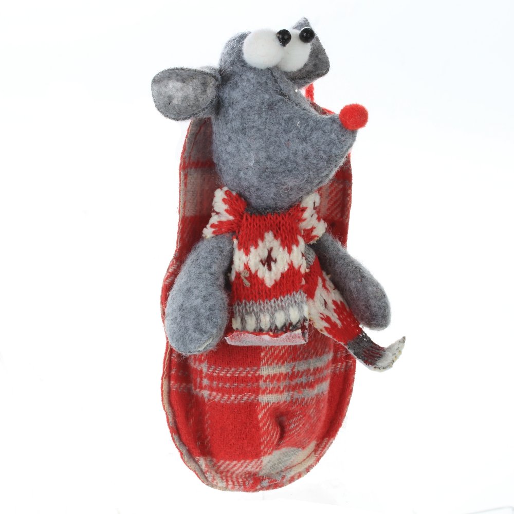 

Новогодняя фигурка Remeco collection набивная Мышка KSM-743857 1 шт., Серый;красный, набивная Мышка