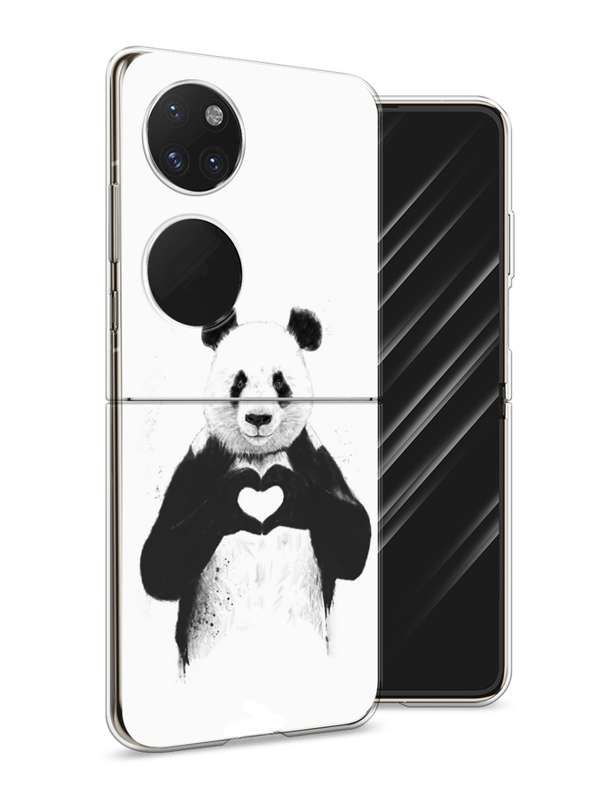 

Чехол Awog на Huawei P50 pocket "Панда love", Серебристый, 6107450-10