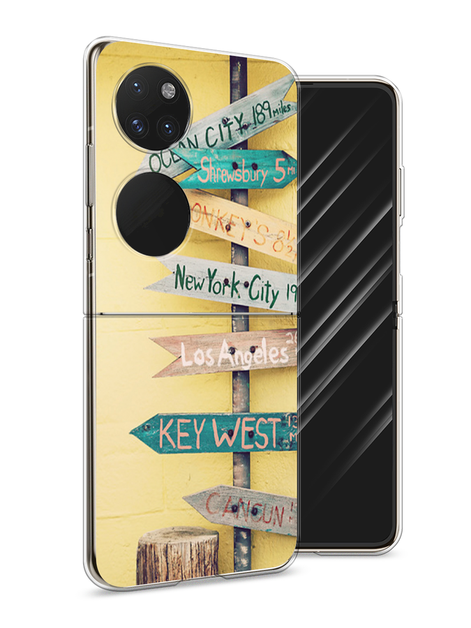 

Чехол Awog на Huawei P50 pocket "Нулевой километр", Желтый, 6107450-4